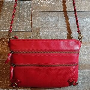 SakRoots Red Leather Purse Crossbody